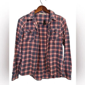 Vanilla star plaid blue and red button down shirt  sixe medium